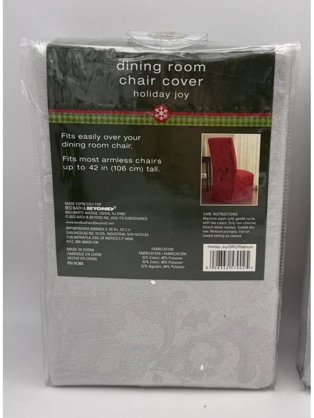Set Of 2  Holiday Dining Chair Cover From Bed Bath & Beyond